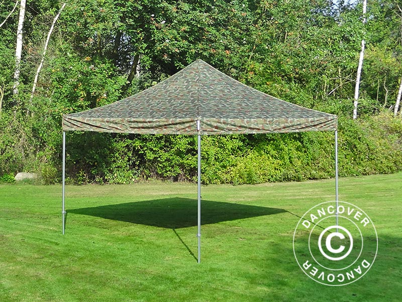 Foldetelt FleXtents PRO 4x4m Camouflage/Militær, inkl. 4 sider