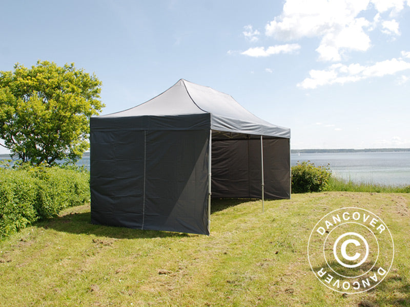 Foldetelt FleXtents PRO 3x6m Grå, inkl. 6 sider