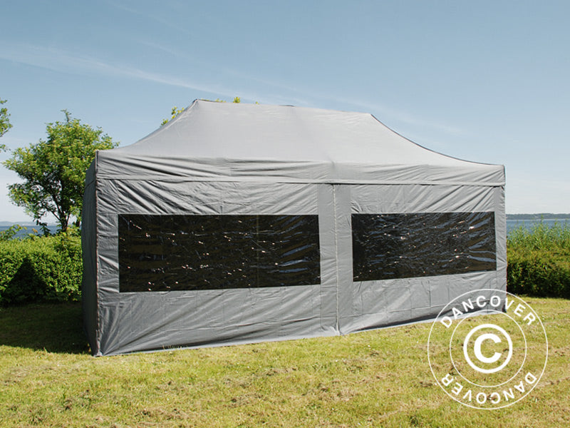Foldetelt FleXtents PRO 3x6m Grå, inkl. 6 sider