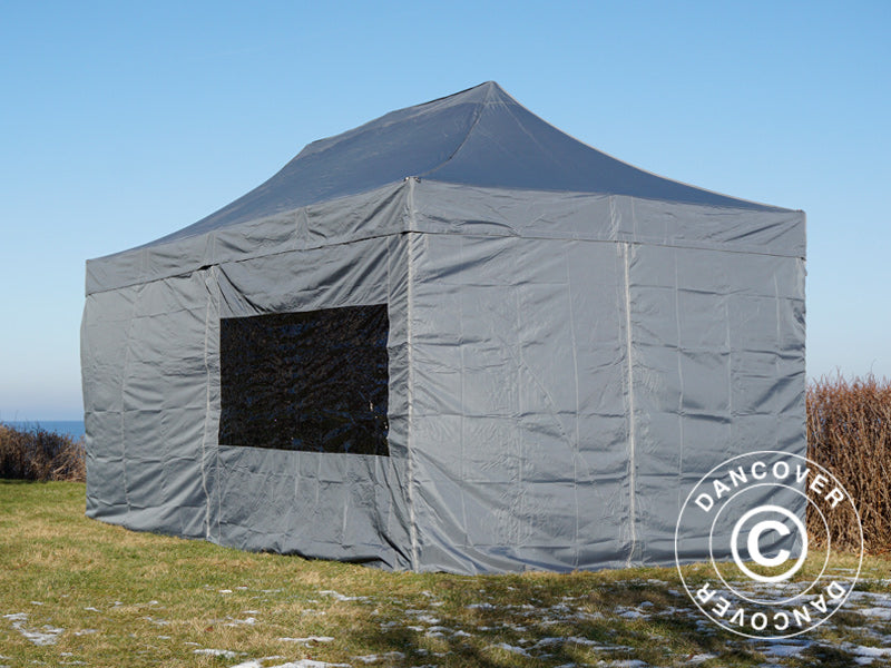 Foldetelt FleXtents PRO 3x6m Grå, inkl. 6 sider