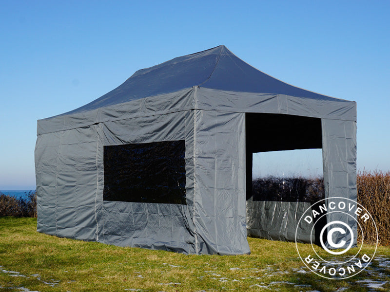 Foldetelt FleXtents PRO 3x6m Grå, inkl. 6 sider