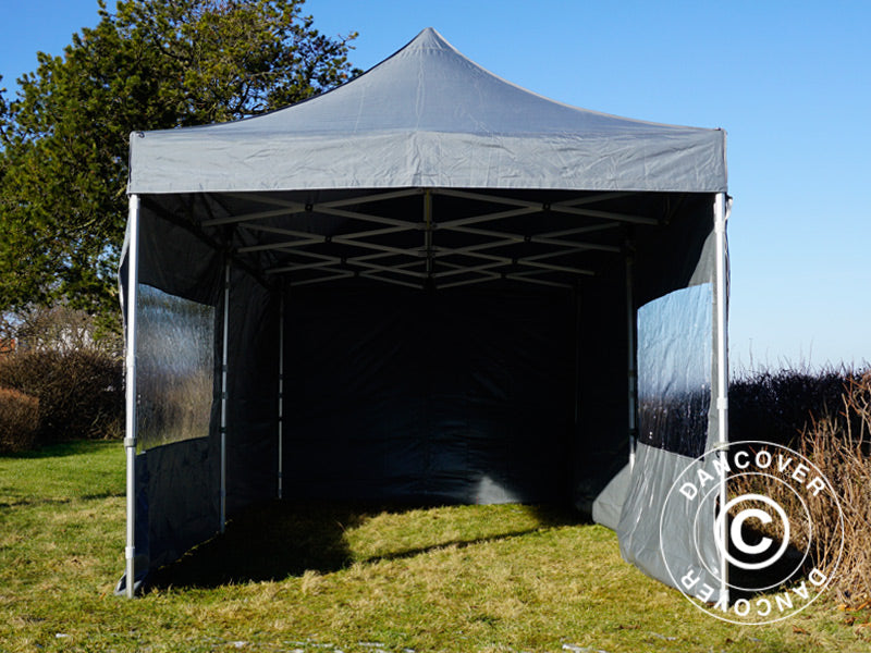 Foldetelt FleXtents PRO 3x6m Grå, inkl. 6 sider