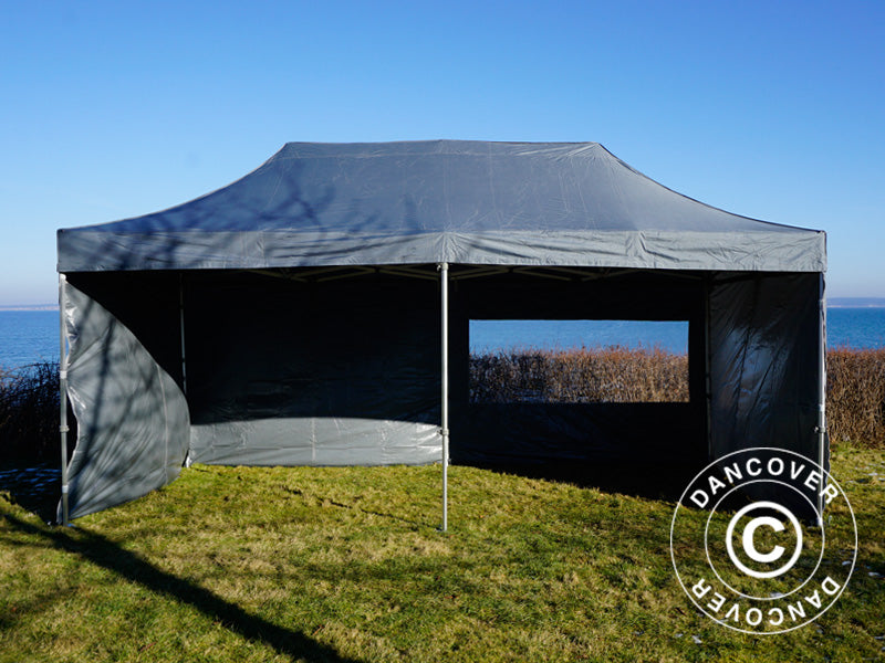 Foldetelt FleXtents PRO 3x6m Grå, inkl. 6 sider