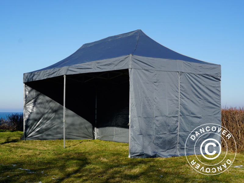 Foldetelt FleXtents PRO 3x6m Grå, inkl. 6 sider