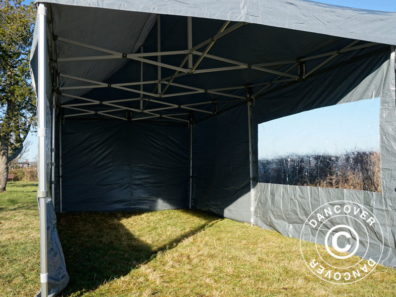 Foldetelt FleXtents PRO 3x6m Grå, inkl. 6 sider