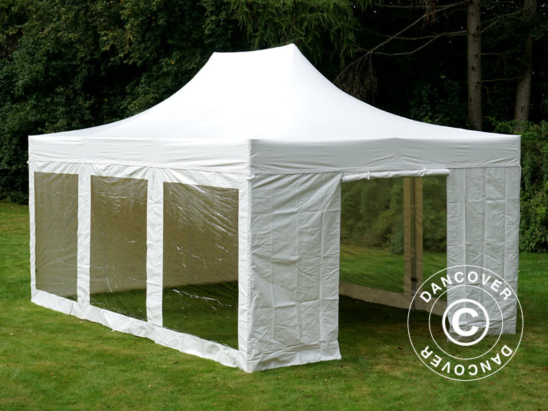 Foldetelt FleXtents Xtreme 50 Heavy Duty 4x6m Hvid, inkl. 8 sider