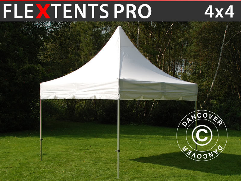 Foldetelt FleXtents PRO Peak Pagoda 4x4m Hvid