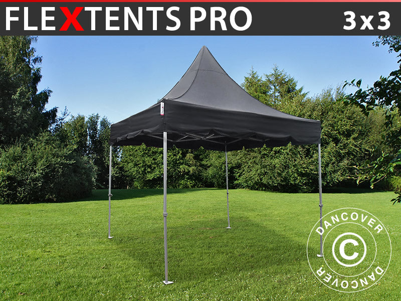 Foldetelt FleXtents PRO Peak Pagoda 3x3m Sort