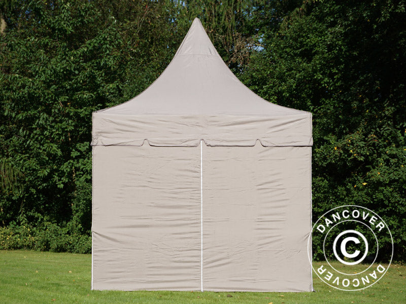 Foldetelt FleXtents PRO Peak Pagoda 3x3m Latte, inkl. 4 sider