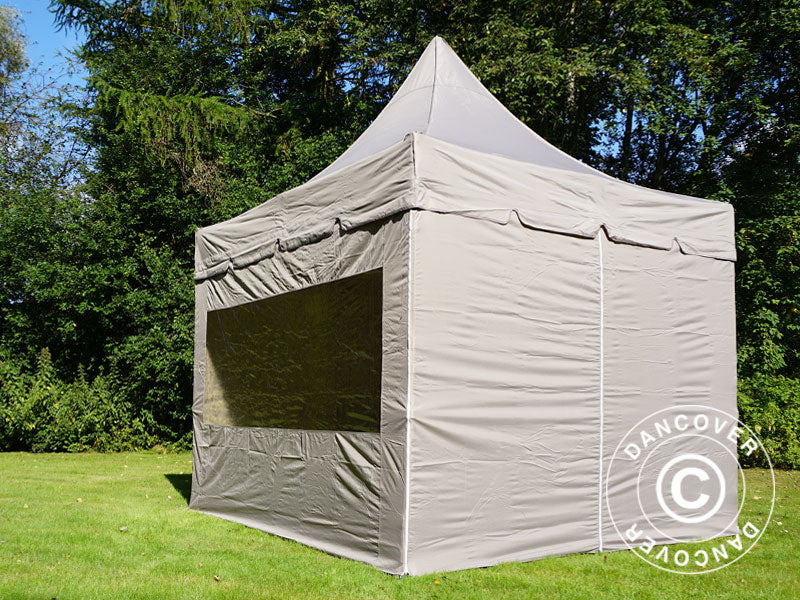 Foldetelt FleXtents PRO Peak Pagoda 3x3m Latte, inkl. 4 sider