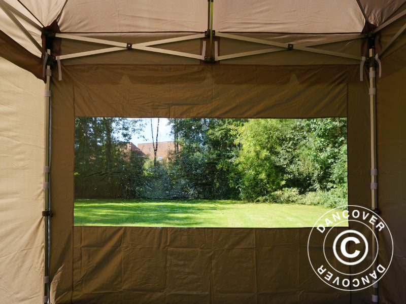 Foldetelt FleXtents PRO Peak Pagoda 3x3m Latte, inkl. 4 sider