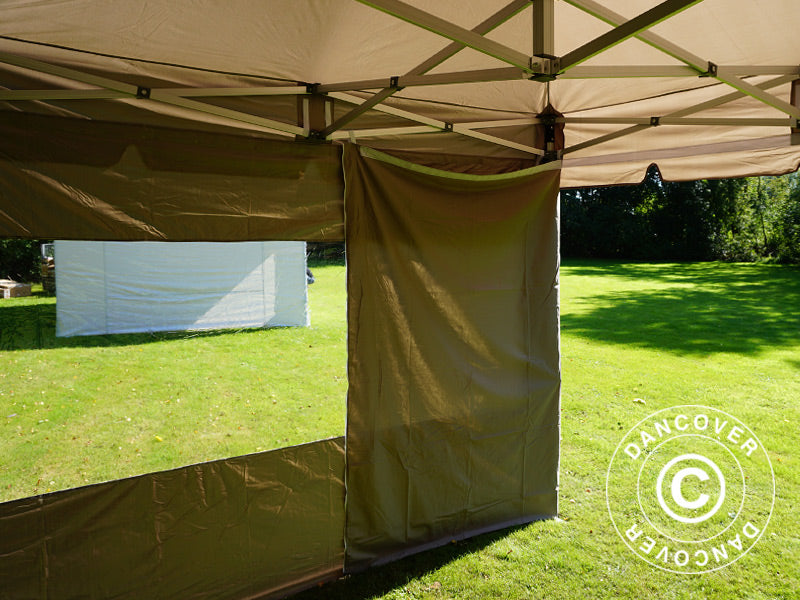 Foldetelt FleXtents PRO Peak Pagoda 3x3m Latte, inkl. 4 sider