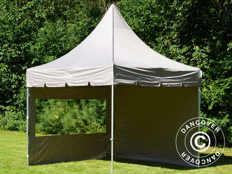 Foldetelt FleXtents PRO Peak Pagoda 3x3m Latte, inkl. 4 sider