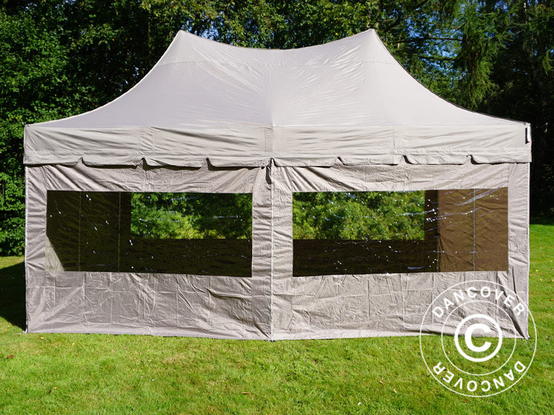 Foldetelt FleXtents PRO Peak Pagoda 3x6m Latte, inkl. 6 sider