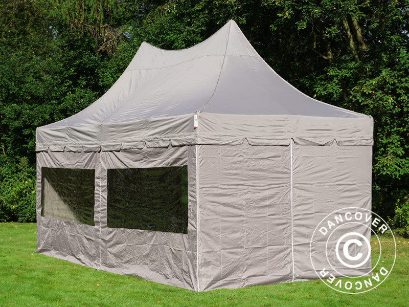 Foldetelt FleXtents PRO Peak Pagoda 3x6m Latte, inkl. 6 sider