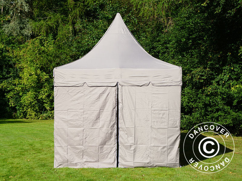 Foldetelt FleXtents PRO Peak Pagoda 3x6m Latte, inkl. 6 sider