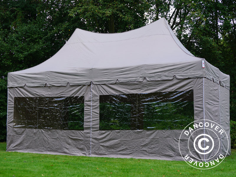 Foldetelt FleXtents PRO Peak Pagoda 3x6m Latte, inkl. 6 sider