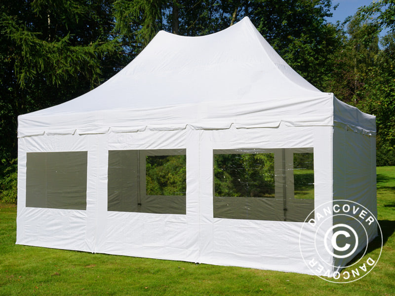 Foldetelt FleXtents PRO Peak Pagoda 4x6m Hvid, inkl. 8 sider