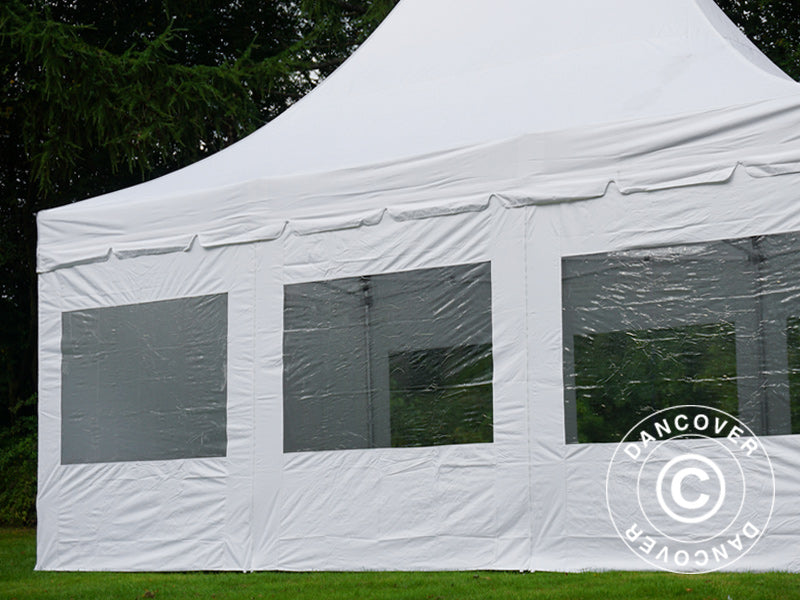 Foldetelt FleXtents PRO Peak Pagoda 4x6m Hvid, inkl. 8 sider