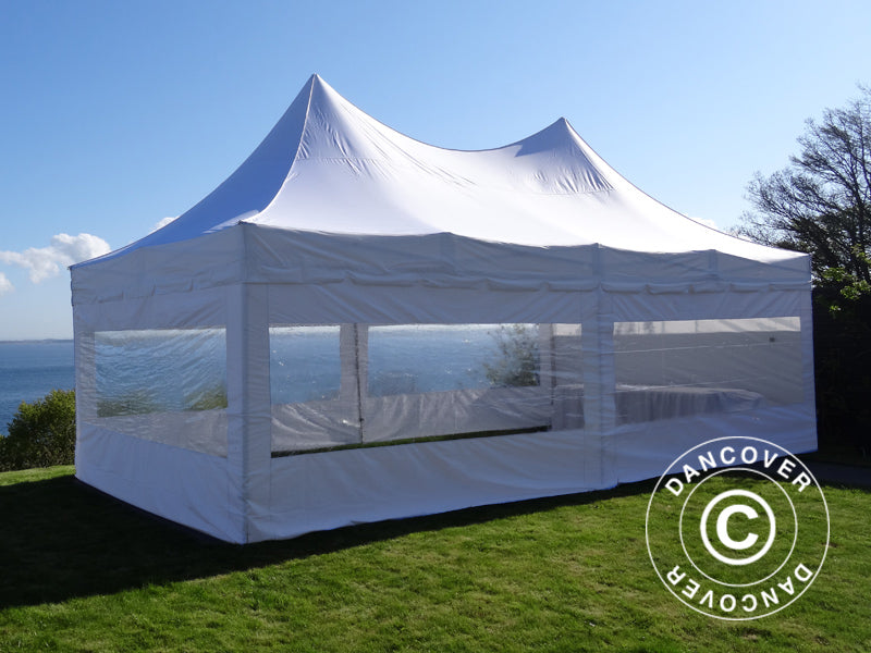 Foldetelt FleXtents PRO Peak Pagoda 4x8m Hvid, inkl. 6 sider