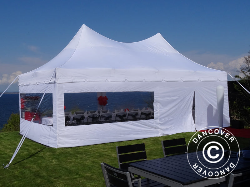 Foldetelt FleXtents PRO Peak Pagoda 4x8m Hvid, inkl. 6 sider