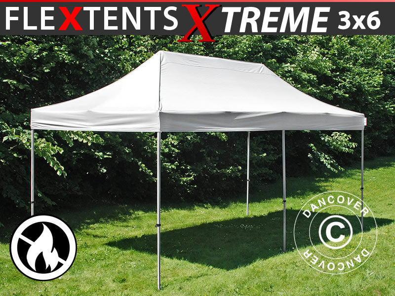 Foldetelt FleXtents Xtreme 50 3x6m Hvid, Brandhæmmende