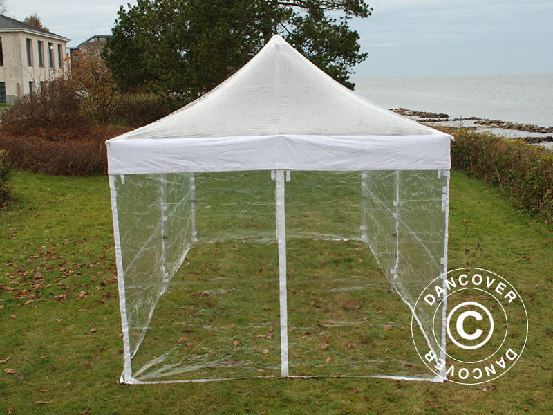 Foldetelt FleXtents PRO 4x6m Transparent, inkl. 8 sider