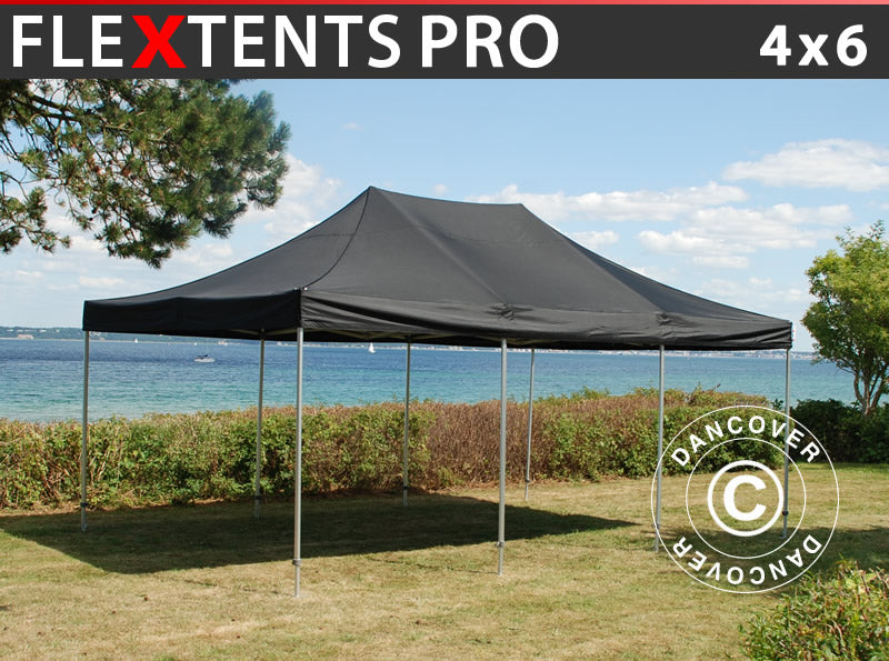 Foldetelt FleXtents PRO 4x6m Sort