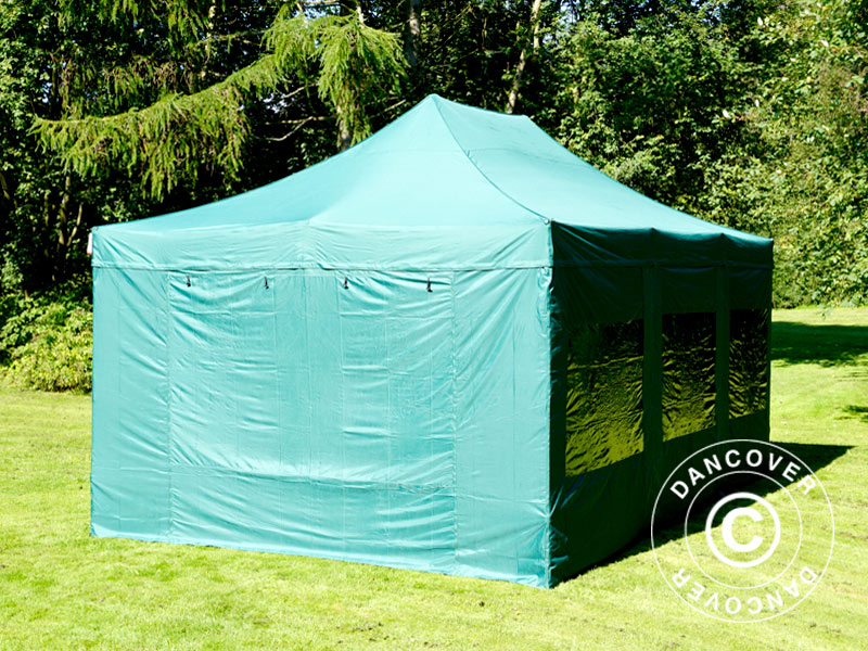 Foldetelt FleXtents PRO 4x6m Grøn, inkl. 8 sider