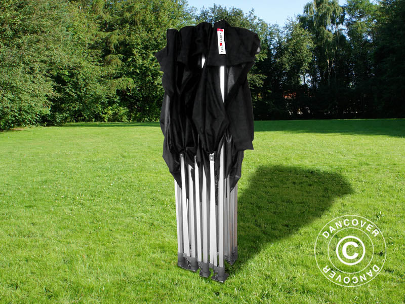 Foldetelt FleXtents PRO 4x6m Sort, inkl. 8 sider