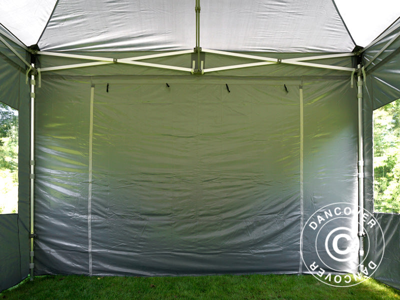 Foldetelt FleXtents Xtreme 50 4x6m Grå, inkl. 8 sider