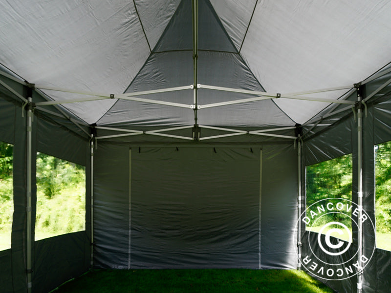 Foldetelt FleXtents Xtreme 50 4x6m Grå, inkl. 8 sider