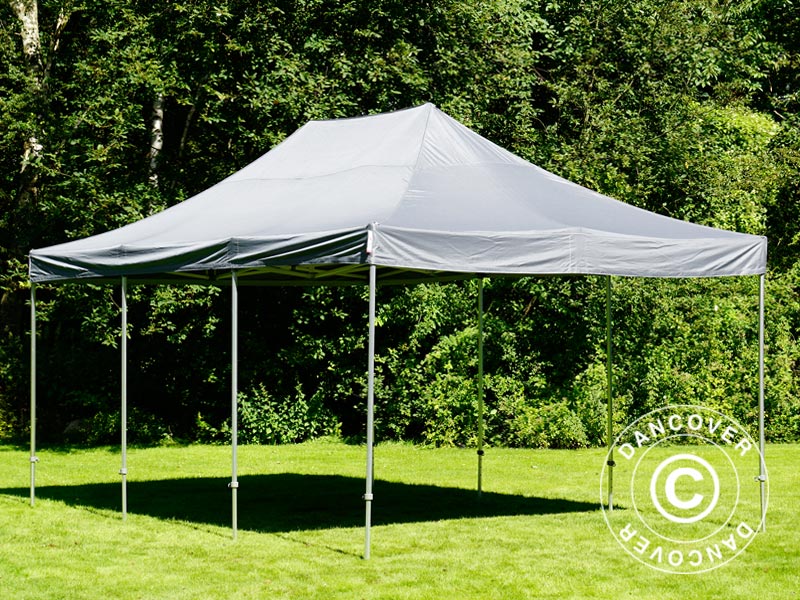 Foldetelt FleXtents Xtreme 50 4x6m Grå, inkl. 8 sider