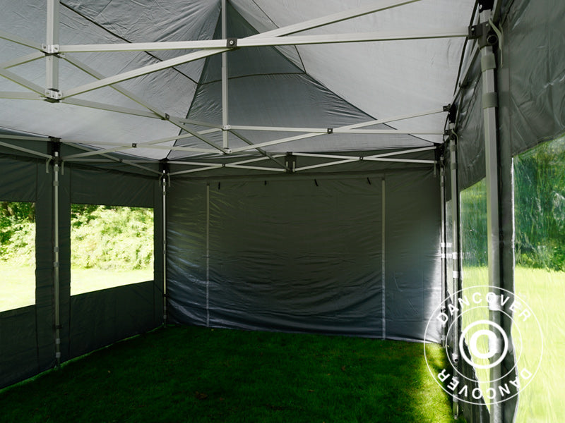 Foldetelt FleXtents Xtreme 50 4x6m Grå, inkl. 8 sider
