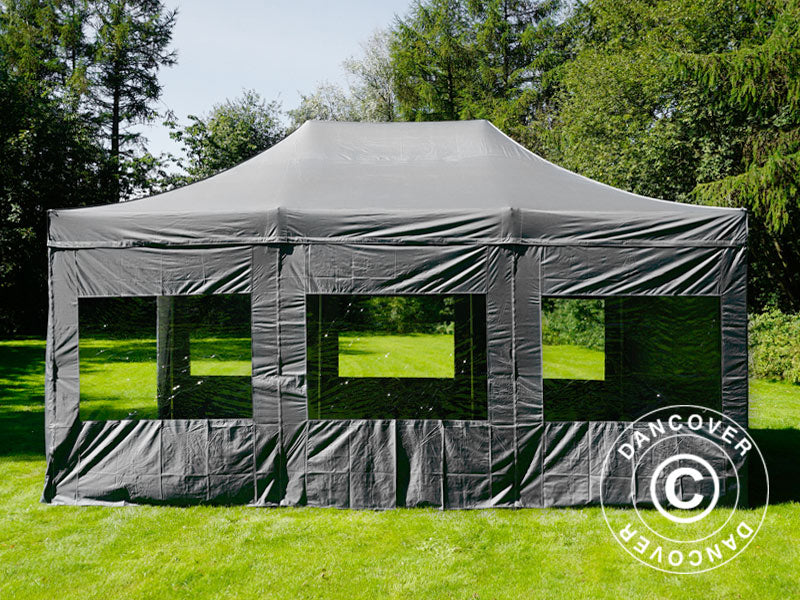 Foldetelt FleXtents Xtreme 50 4x6m Grå, inkl. 8 sider
