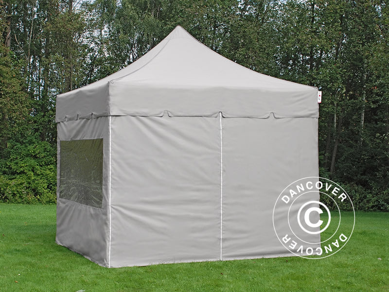 Foldetelt FleXtents PRO "Peaked" 4x4m Latte, inkl. 4 sider