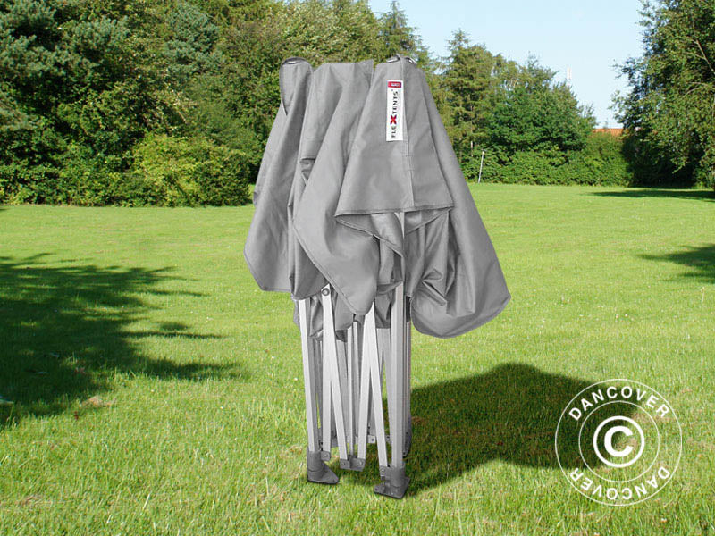 Foldetelt FleXtents PRO "Peaked" 4x4m Latte, inkl. 4 pyntegardiner