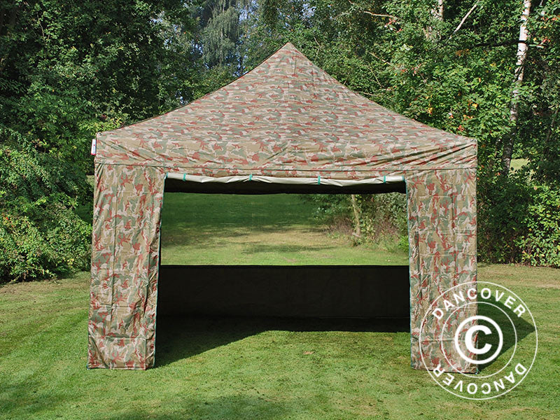 Foldetelt FleXtents Xtreme 50 4x4m Camouflage/Militær, inkl. 4 sider