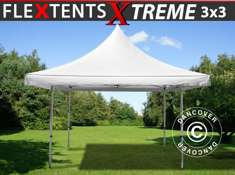 Foldetelt FleXtents Pagoda Xtreme 50 3x3m / (4x4m) Hvid