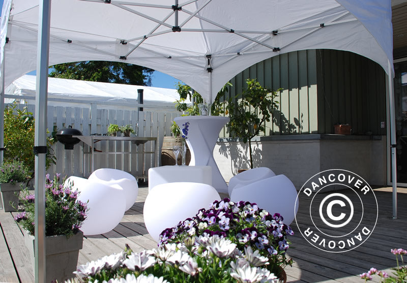 Foldetelt FleXtents PRO "Arched" 3x3m Hvid, inkl. 4 sider