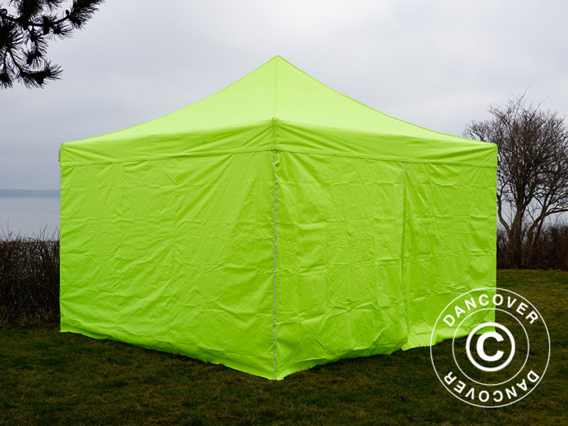 Foldetelt FleXtents PRO 4x4m Neongul/grøn, inkl. 4 sider