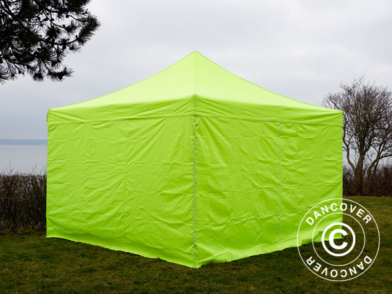 Foldetelt FleXtents Xtreme 50 4x4m Neongul/grøn, inkl. 4 sider