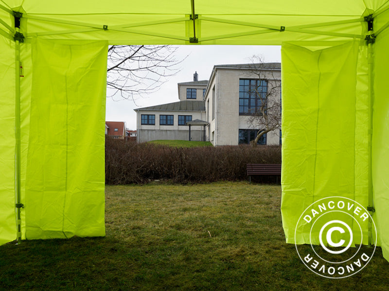 Foldetelt FleXtents Xtreme 50 4x4m Neongul/grøn, inkl. 4 sider