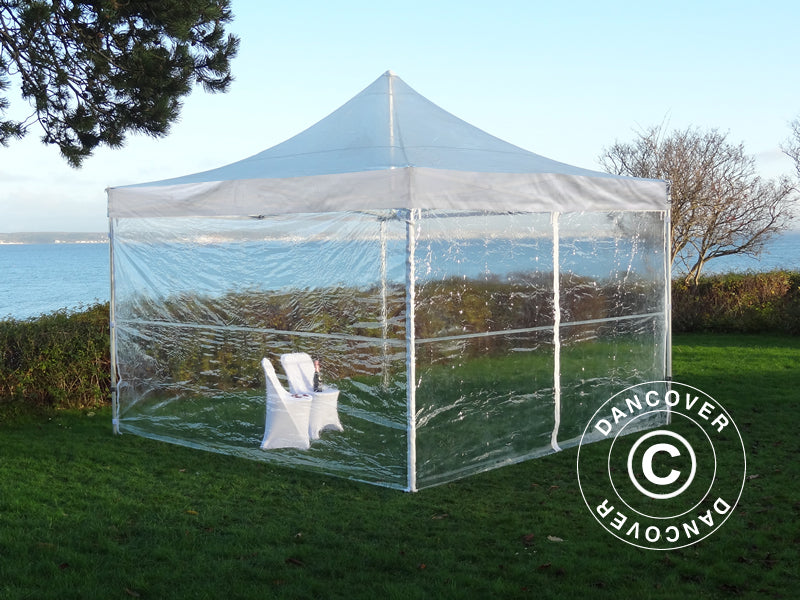 Foldetelt FleXtents Xtreme 50 3x3m Transparent, inkl. 4 sider