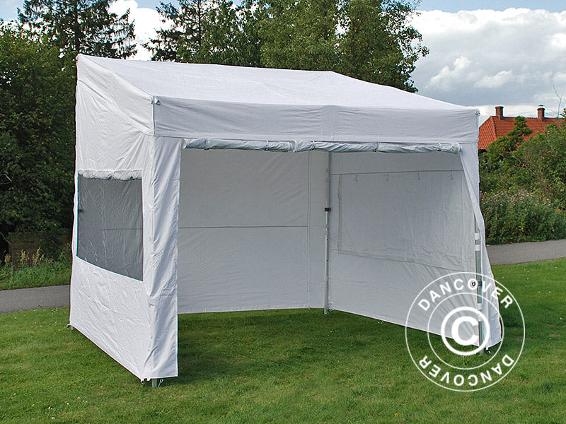 Foldetelt FleXtents PRO Trapezo 2x3m Hvid, inkl. 4 sider