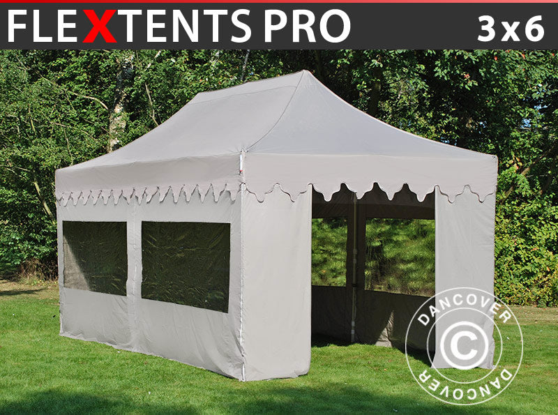 Foldetelt FleXtents PRO "Morocco" 3x6m Latte, inkl. 6 sider