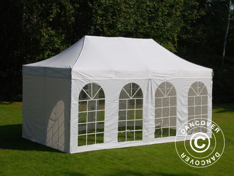 Foldetelt FleXtents PRO Vintage Style 3x6m Hvid, inkl. 6 sider