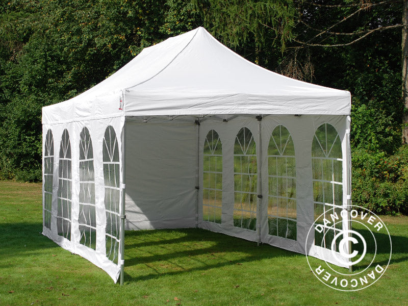Foldetelt FleXtents PRO Vintage Style 3x6m Hvid, inkl. 6 sider