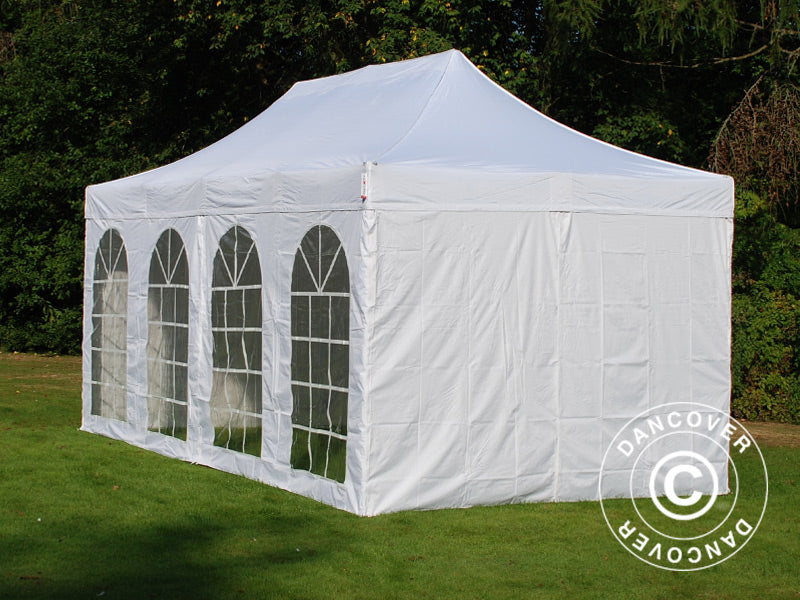 Foldetelt FleXtents PRO Vintage Style 3x6m Hvid, inkl. 6 sider