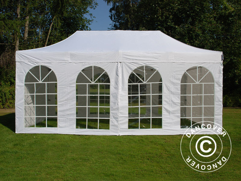 Foldetelt FleXtents PRO Vintage Style 3x6m Hvid, inkl. 6 sider